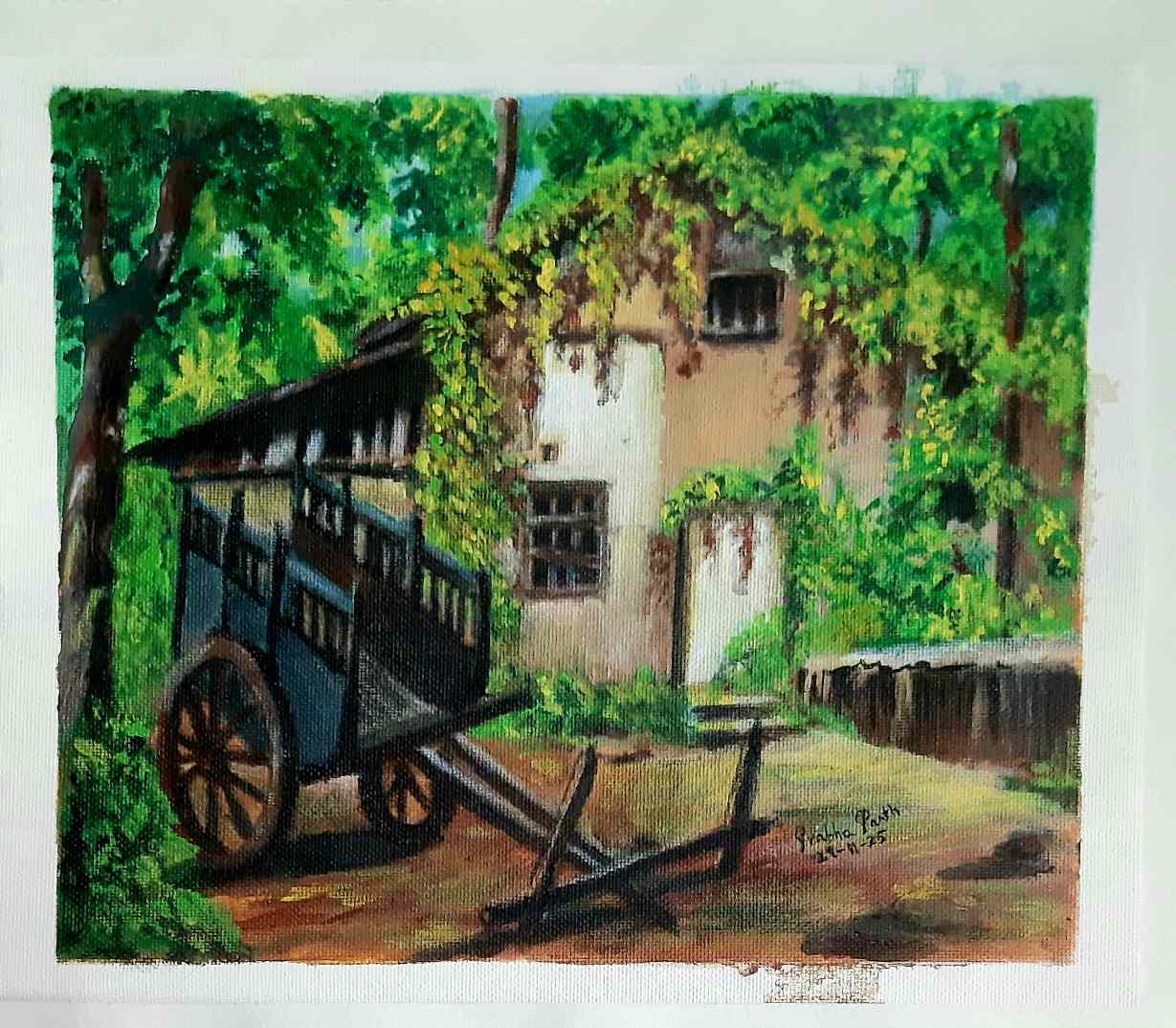 Cart and hut
