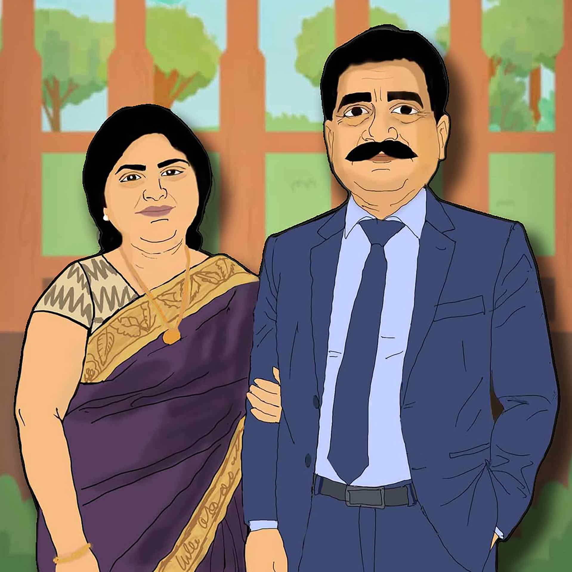 Portrait of a Traditional Couple