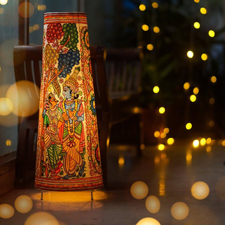 Leather puppetry Radha Krishna Floor lamp