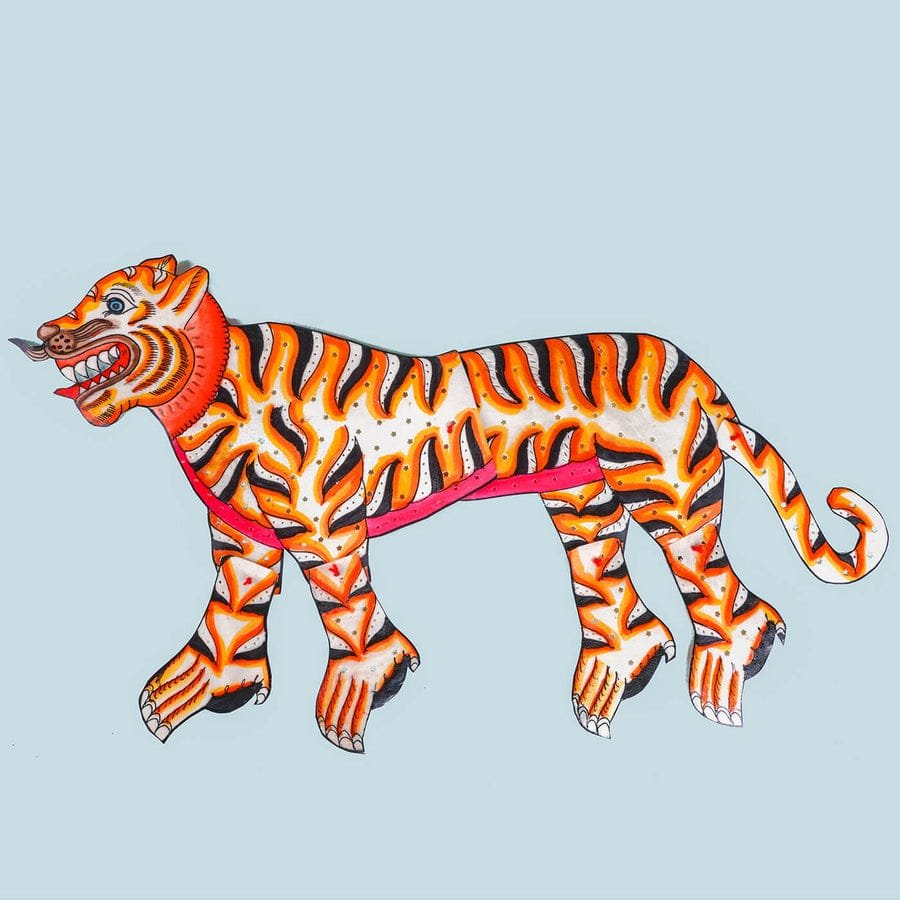 Vyaghra (Tiger) – Traditional Tholu Bommalata Leather Puppet