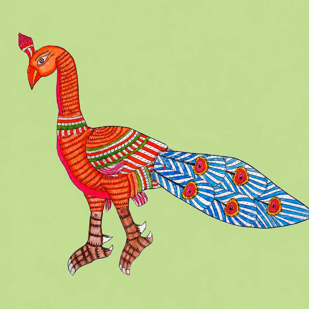 Decorative Peacock – Leather Puppetry Craft