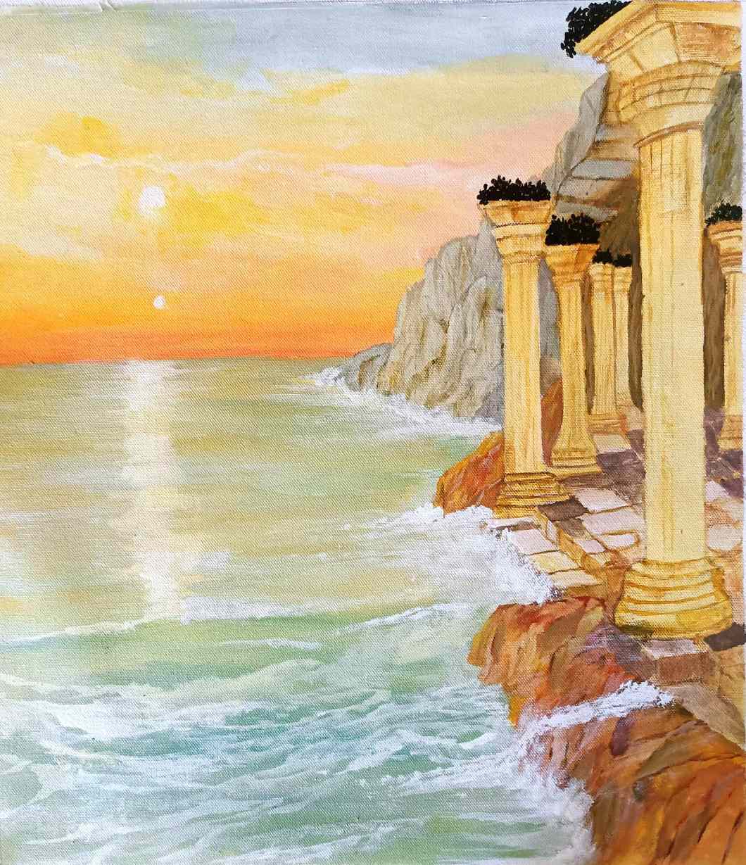 Sunset Whispers at the ancient shore