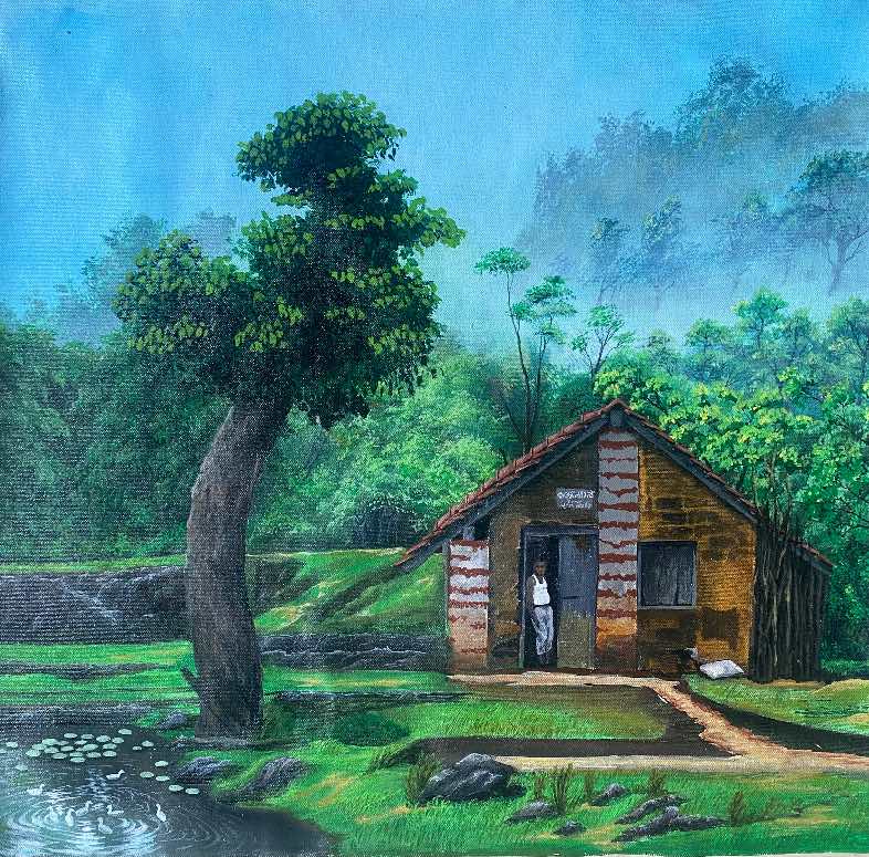 Whispers of the Misty Toddy House | Nature Artwork
